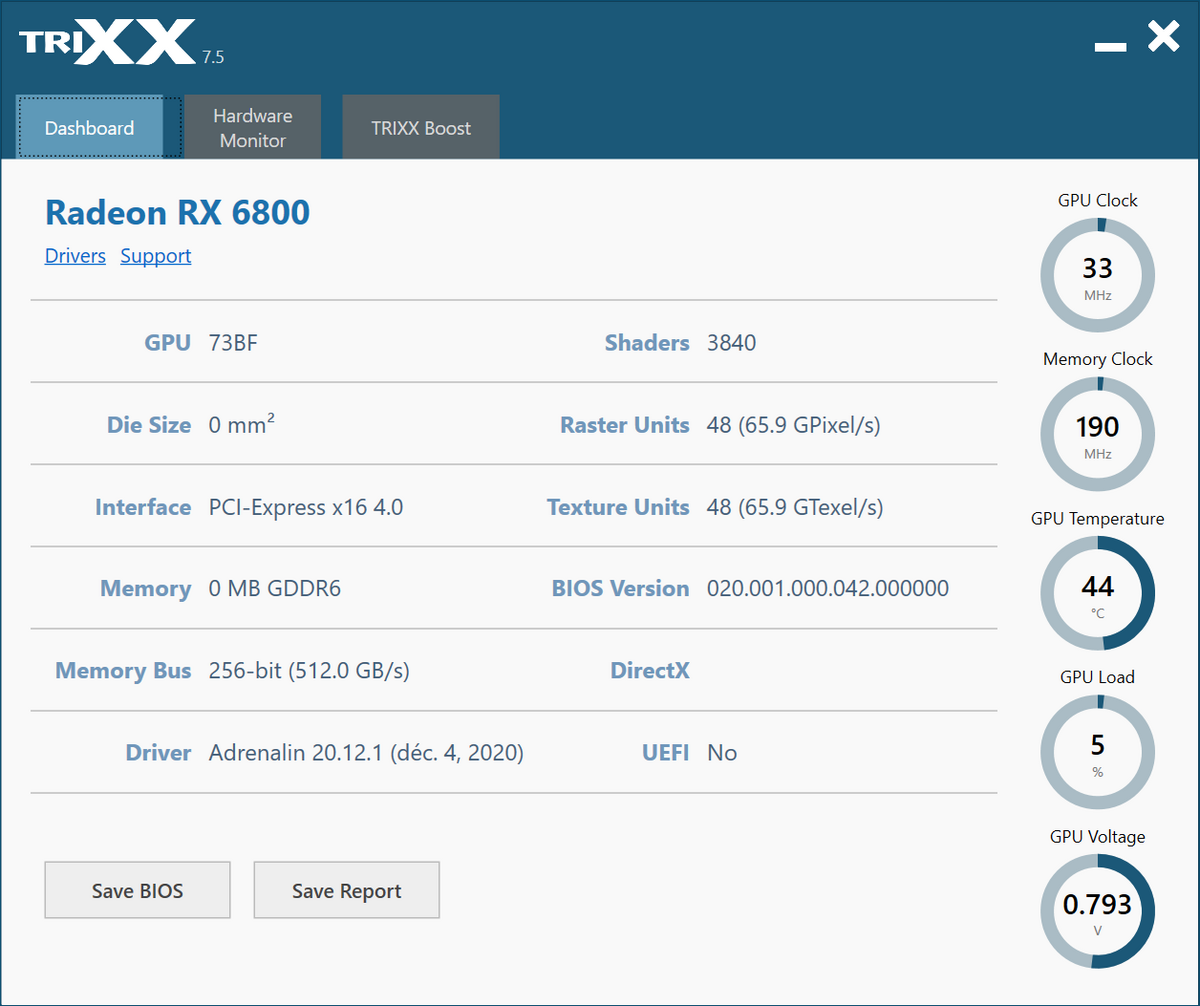 TRIXX permet de jouer avec le BIOS de la carte graphique pour plus de silence © Nerces pour Clubic