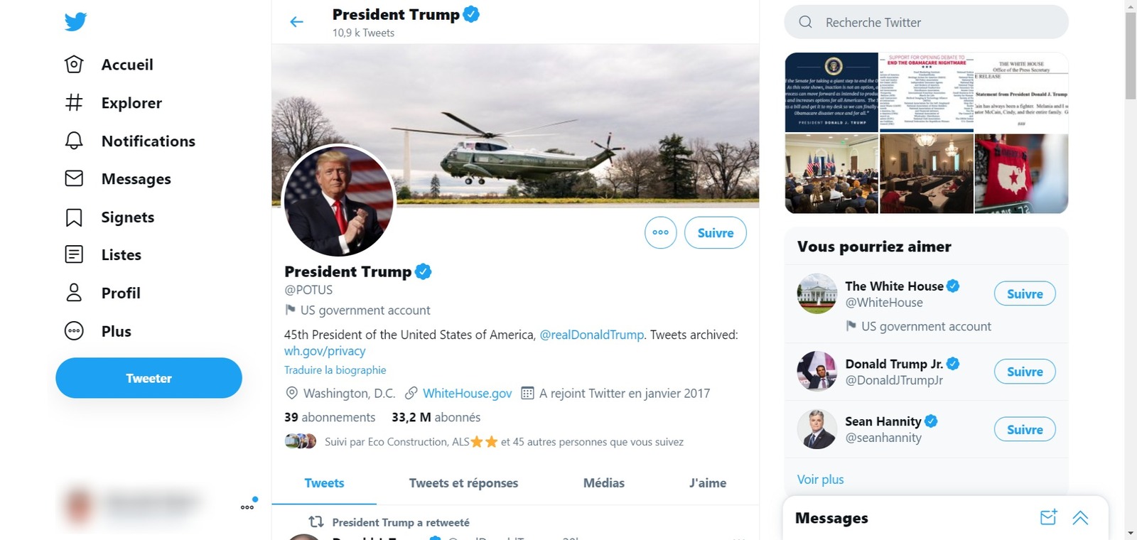 Twitter va remettre à zéro les compteurs de @POTUS, @WhiteHouse et autres comptes officiels