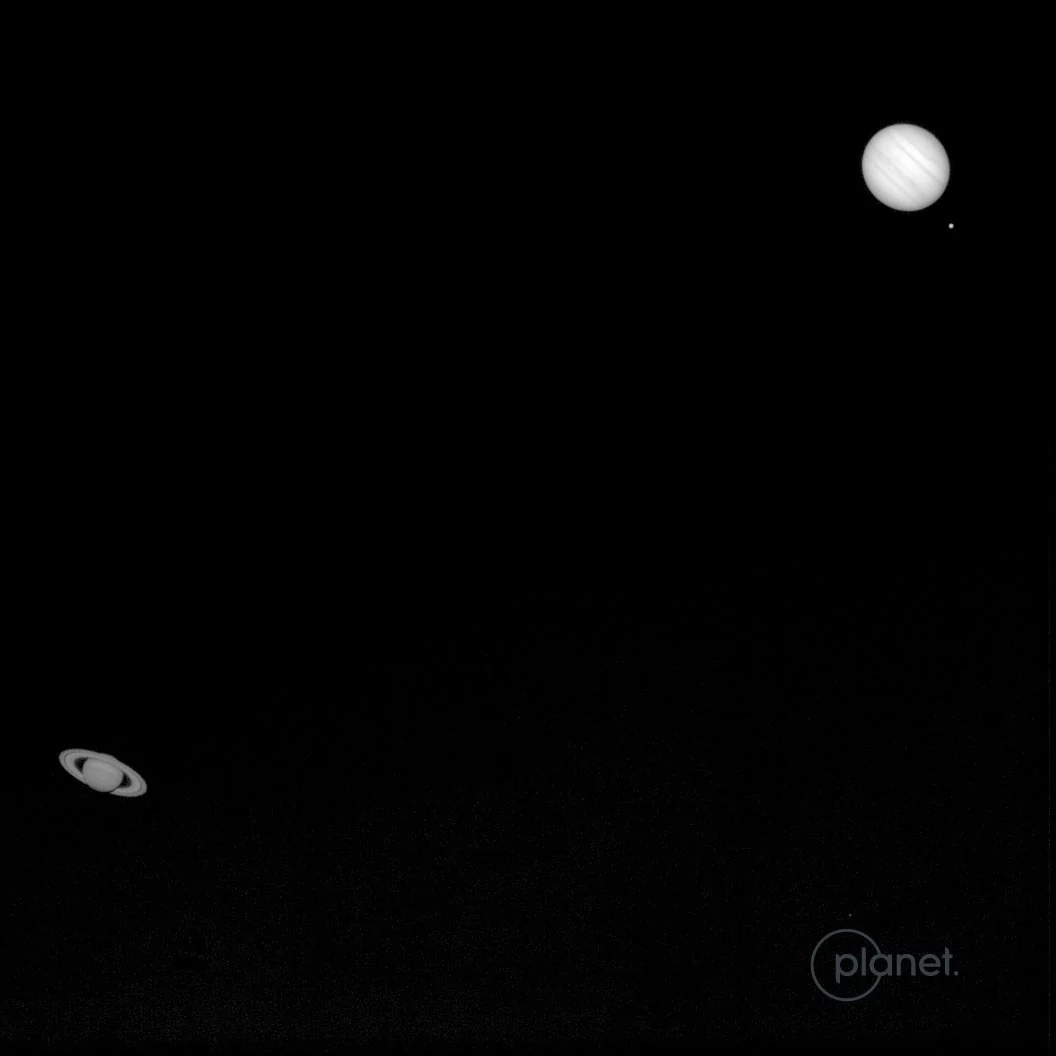 Jupiter et Saturne Conjonction 2020 © Planet Labs 2020