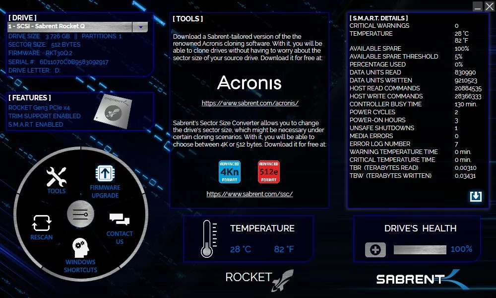 Sabrent Rocket Q © Nerces