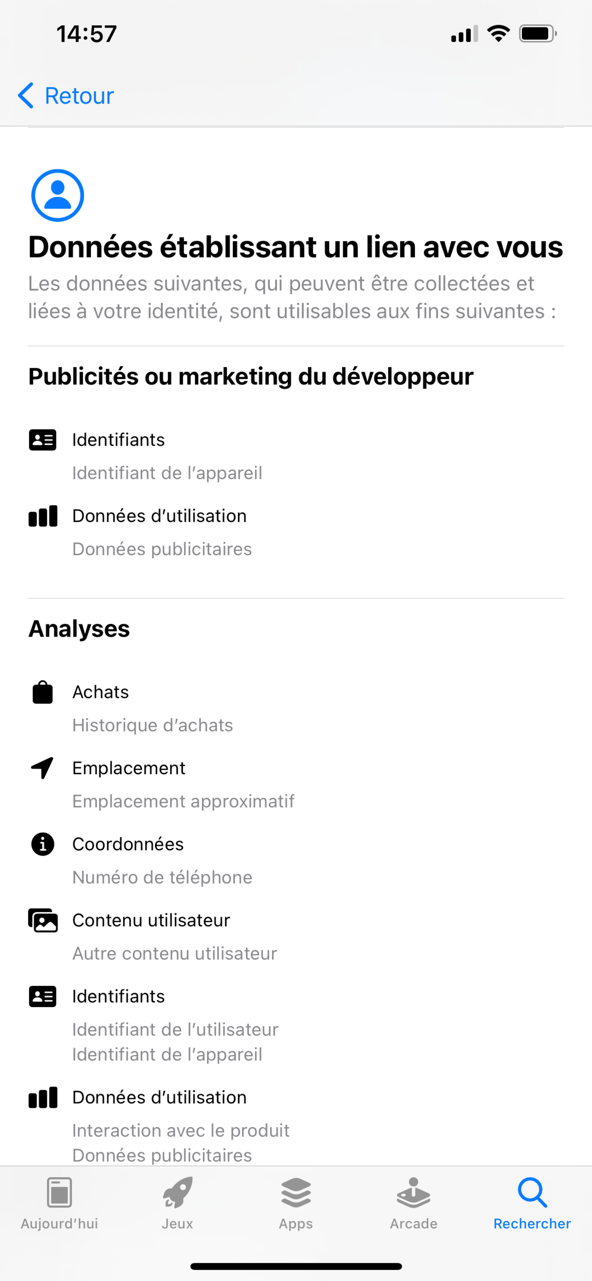 WhatsApp iOS Privacy © Capture d'écran