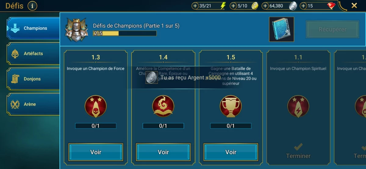Raid Shadow Legends Android Défis