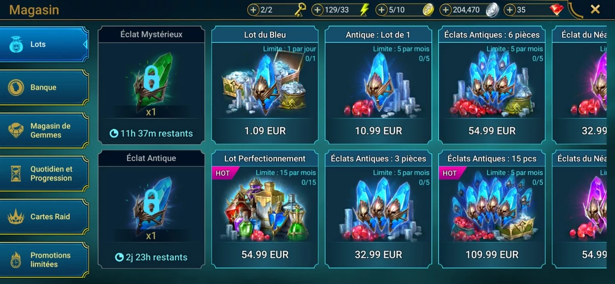 Raid Shadow Legends Android Shop