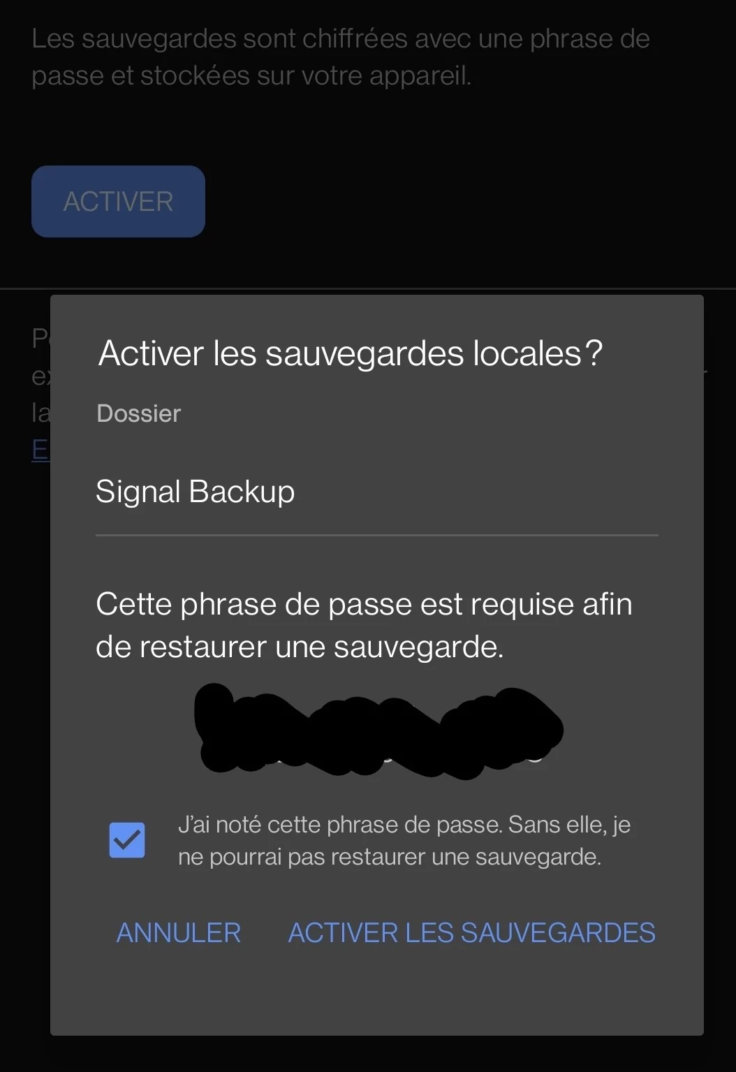 Signal Backup v5 © Davy Mawete