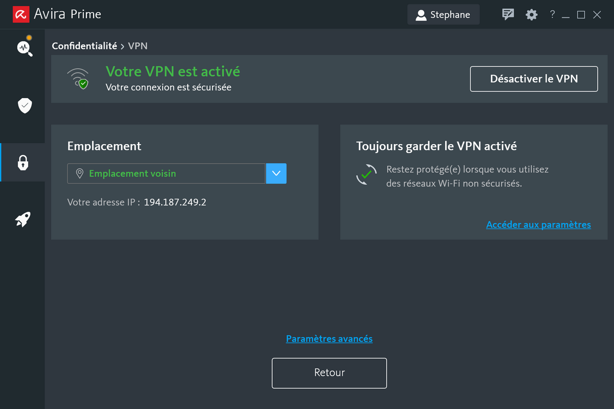Avira Prime - Configuration VPN