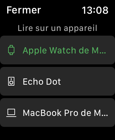 Sélec Apple Watch Spotify