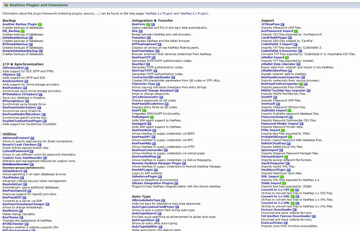 Keepass plugins