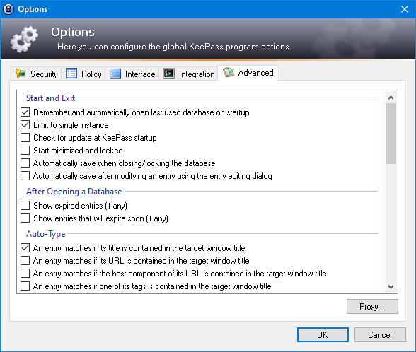 Options keepas