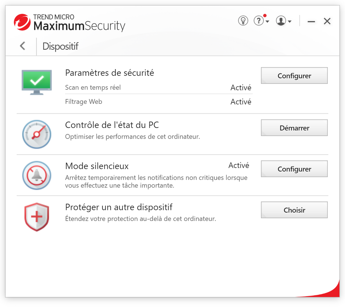 Trend Micro Maximum Security - Configuration