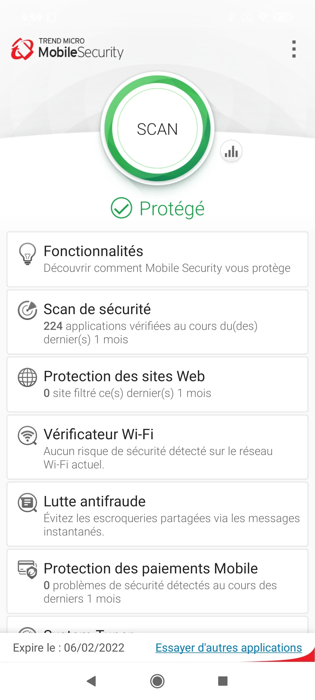 Trend Micro Mobile Security Android © Clubic.com/Stephane Ruscher
