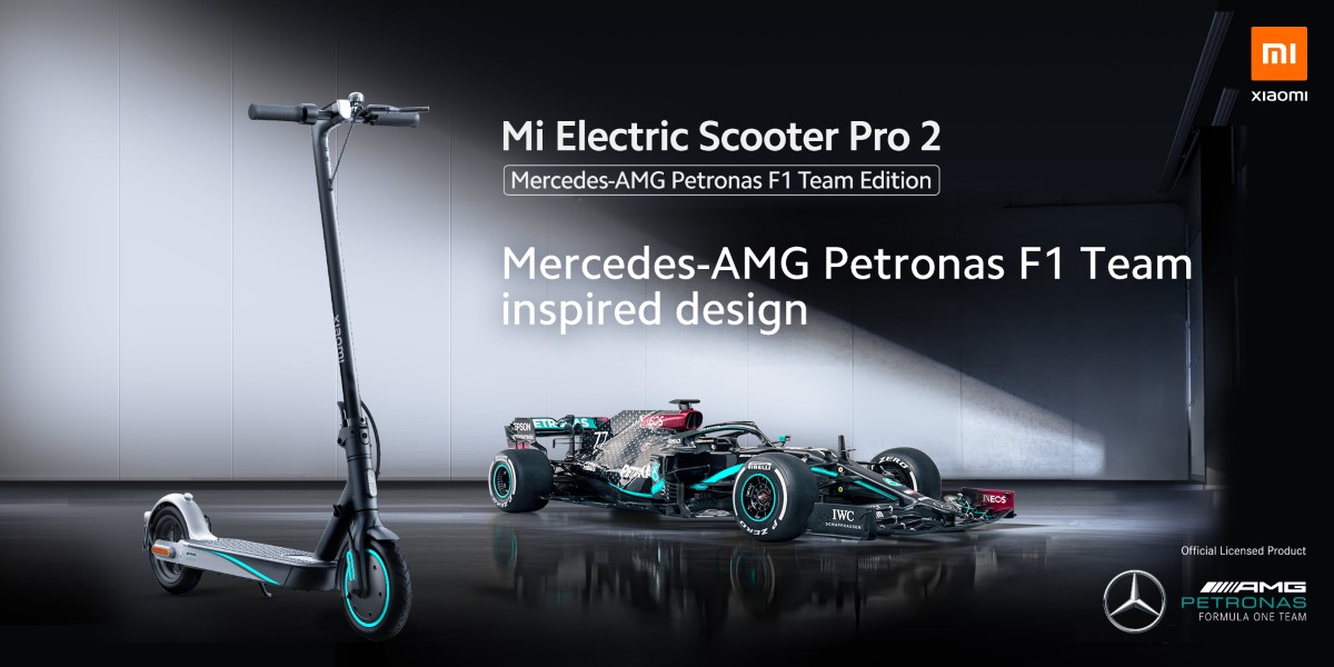 Nouvelle Mi Electric Scooter Pro 2 Mercedes-AMG Petronas F1 Team Edition, 25 km/h pour 45 km d'autonomie