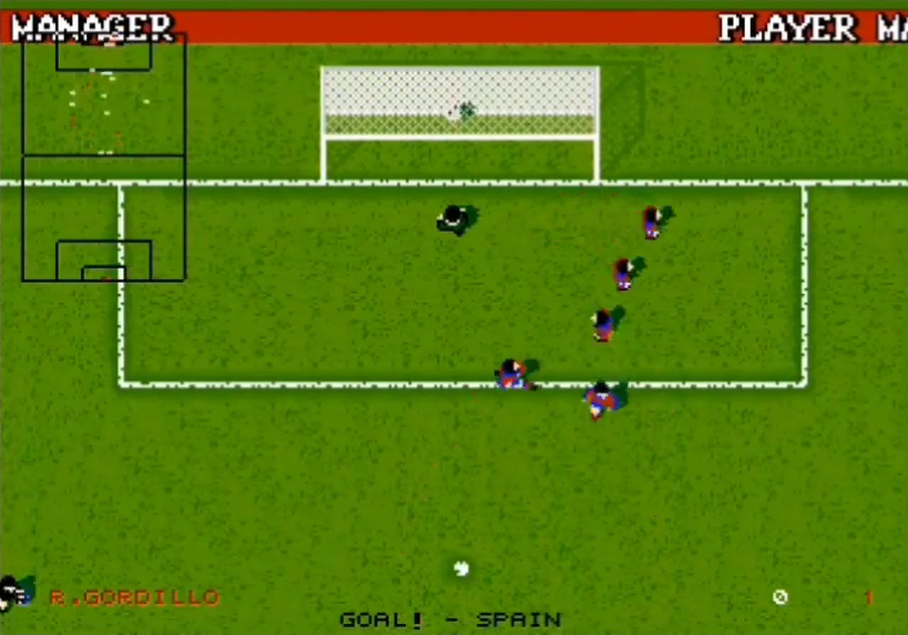 Si, si, les joueurs célèbrent un but dans The Final Whistle (Amiga) ! © Njenkin via Youtube