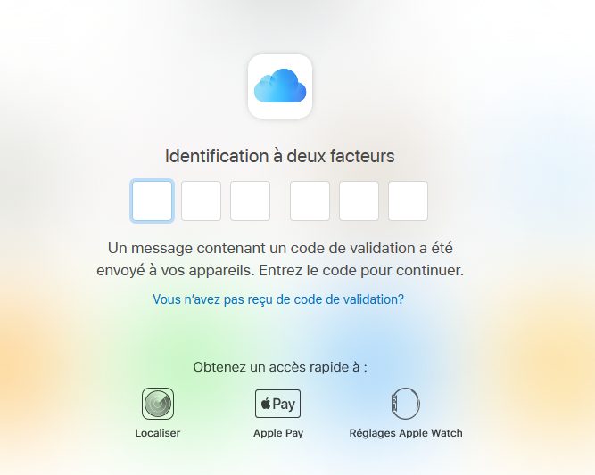 iCloud - Authentification à 2 facteurs (2FA)