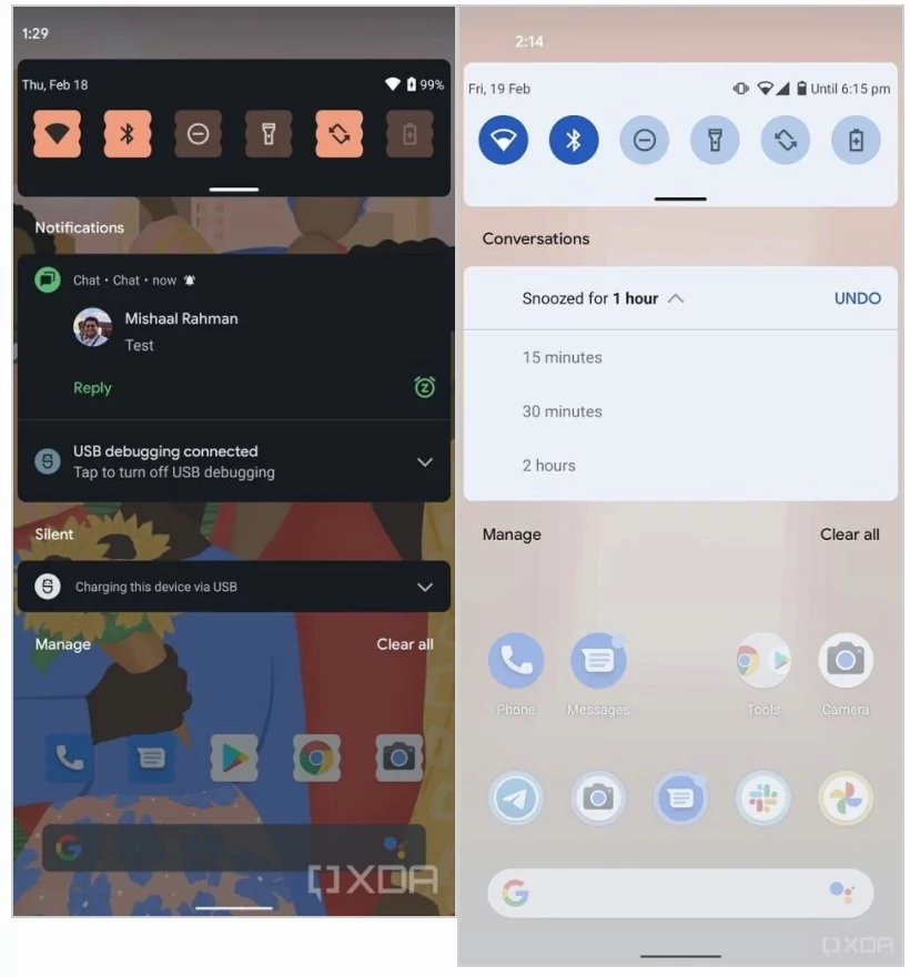 Android 12 snooze notifications © © XDA Developers