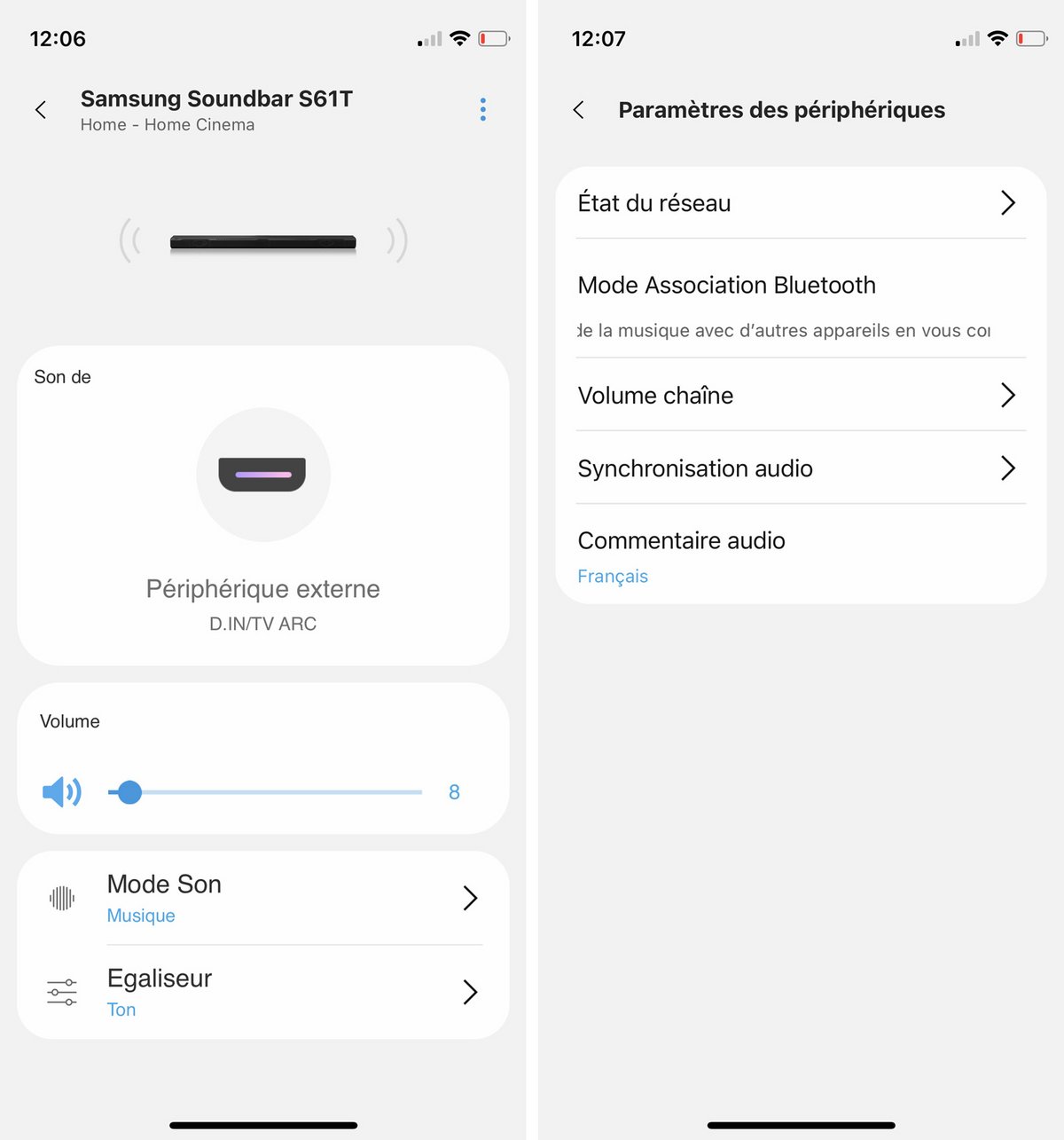 Samsung HW-S61T app menu