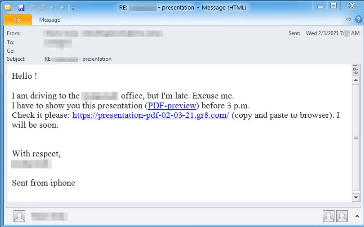 NimzaLoader email © Proofpoint