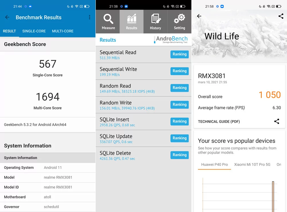 benchmark Realme 8 Pro