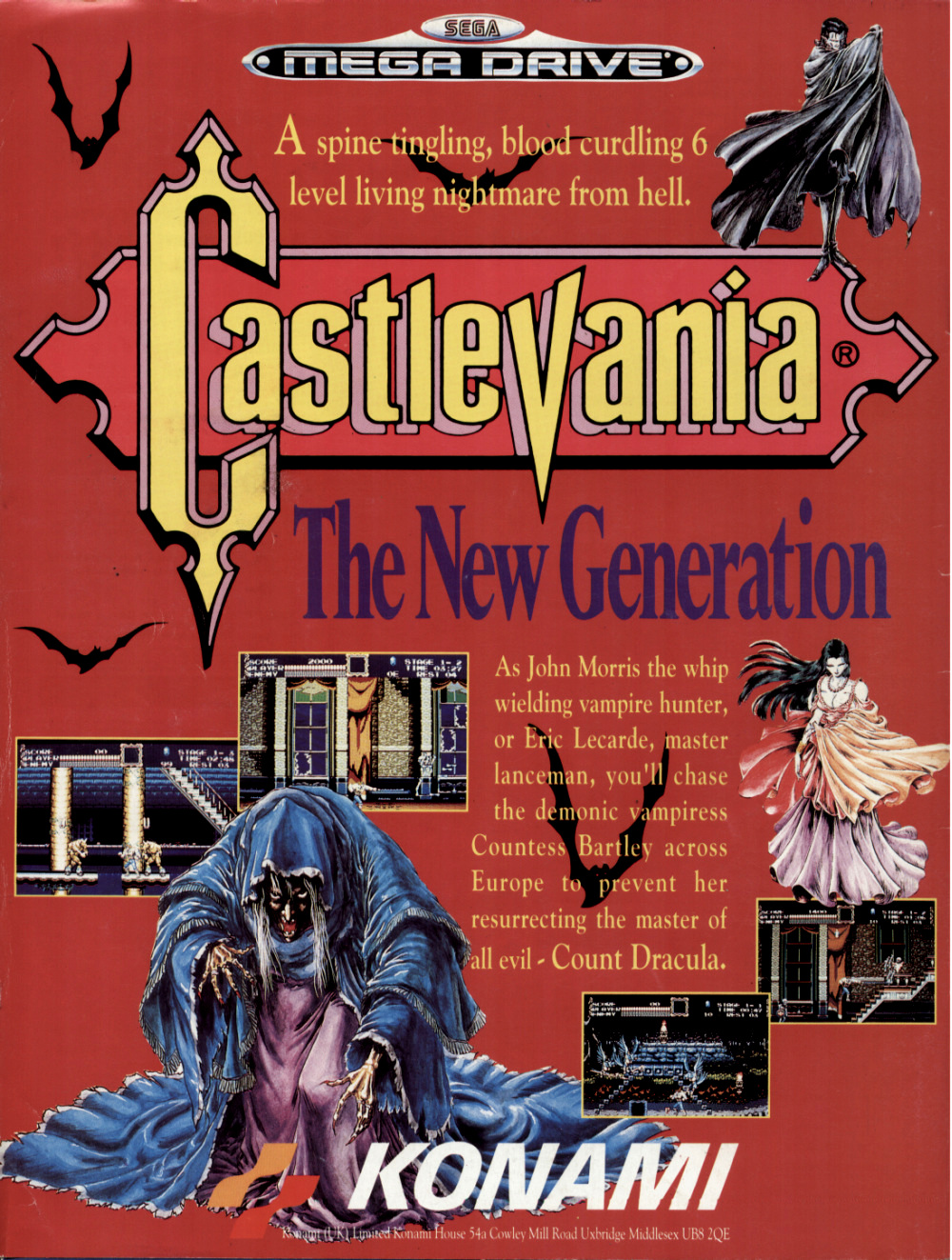 La publicité européenne de Castlevania: The New Generation