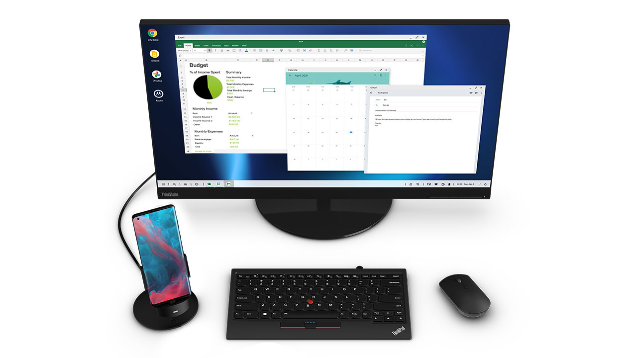 Le Motorola Edge+ s'offre un mode desktop une fois connecté à un écran