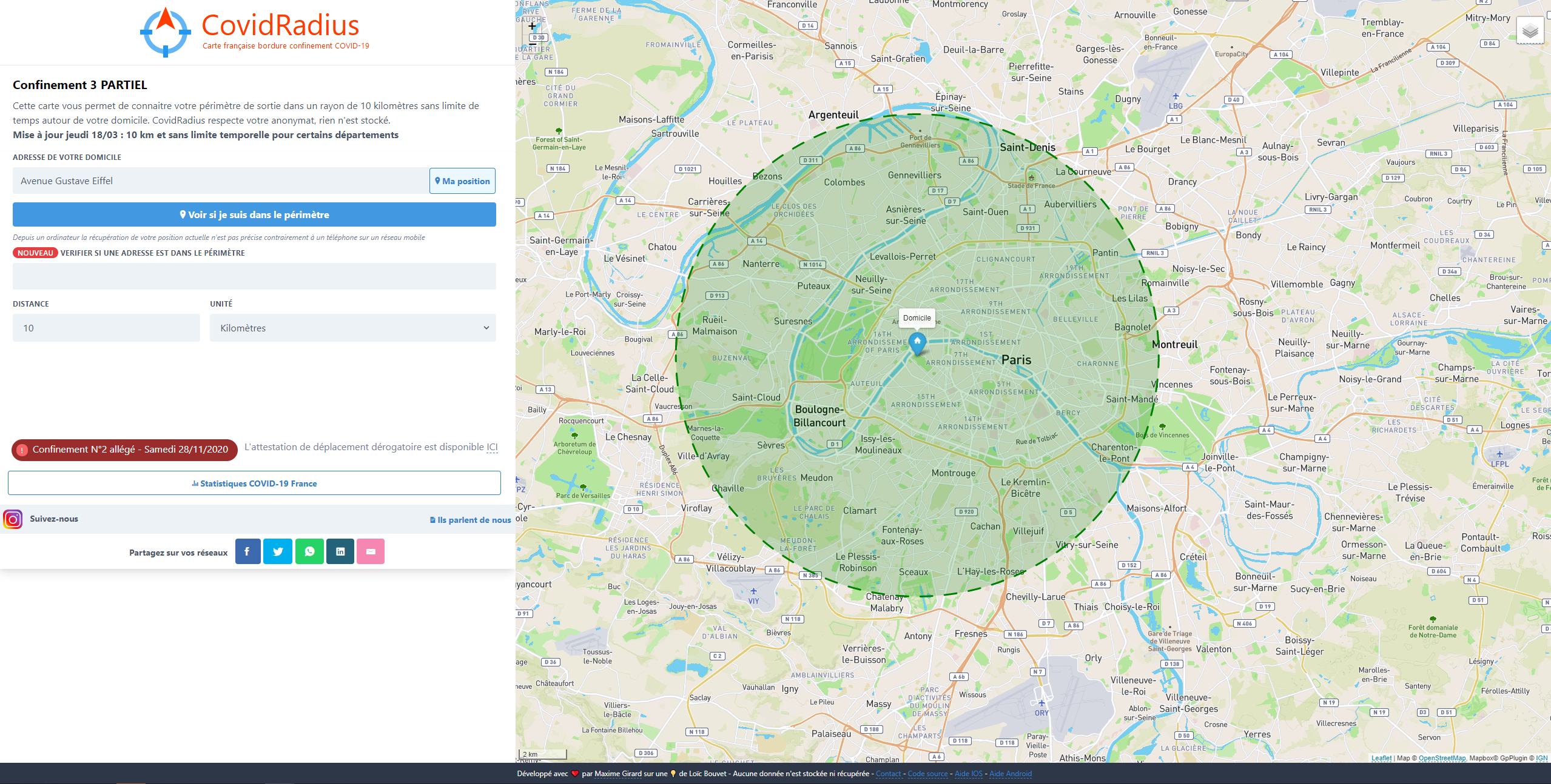 Confinement : comment calculer les déplacements dans un rayon de 10 km
