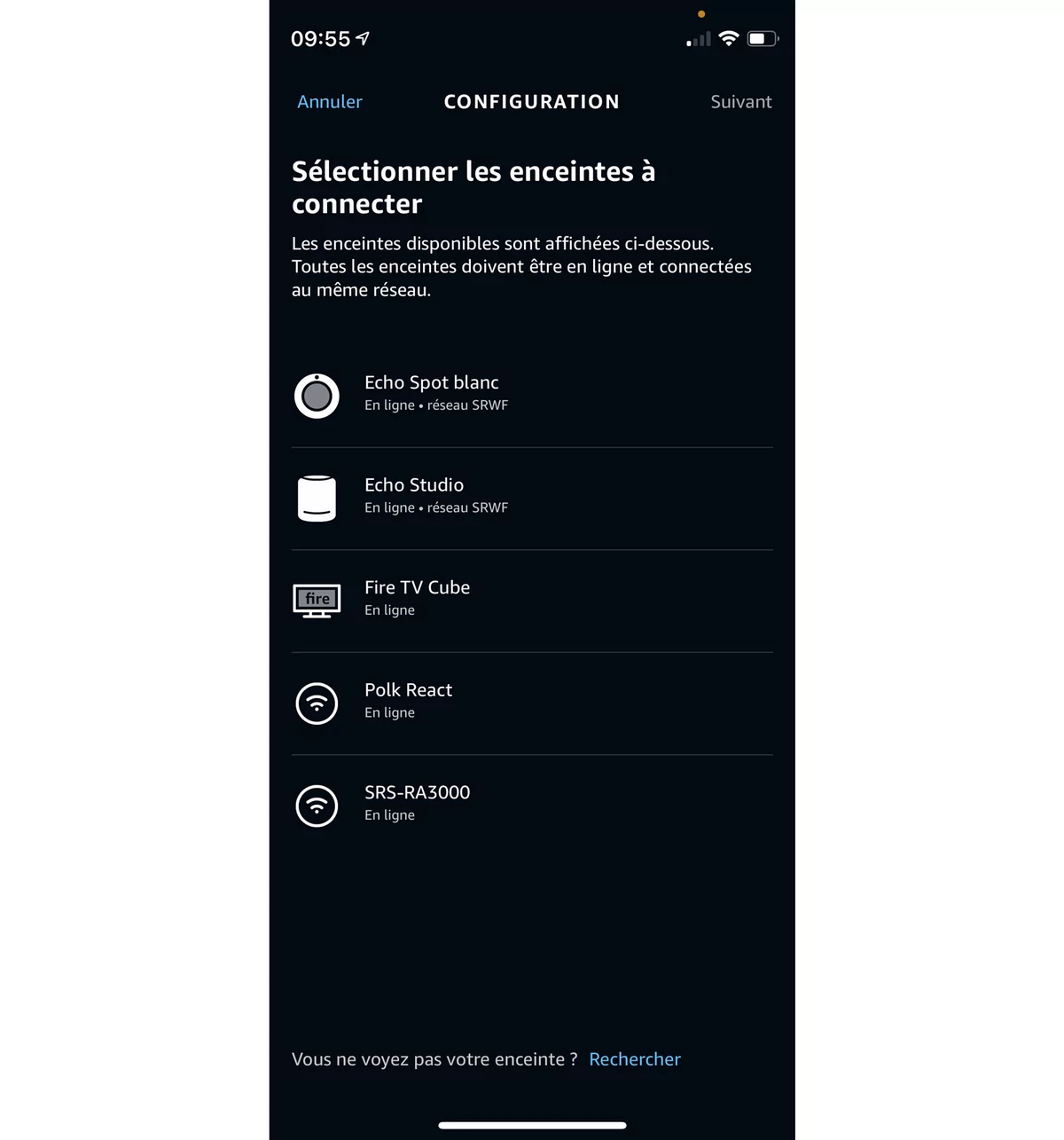 Polk React app Amazon groupe enceintes