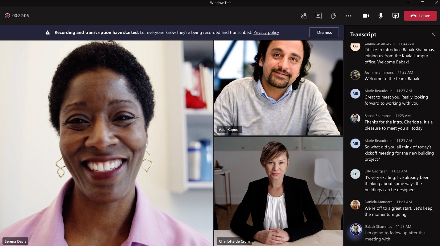 Microsoft Teams : la transcription automatique arrive, seulement en anglais pour l'instant