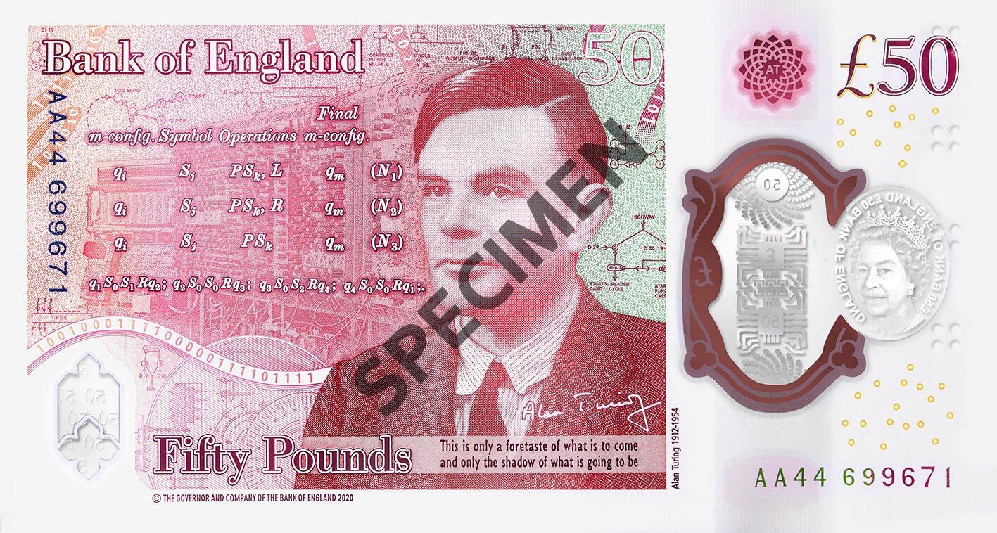 Alan Turing est la figure des nouveaux billets de 50 livres outre-Manche