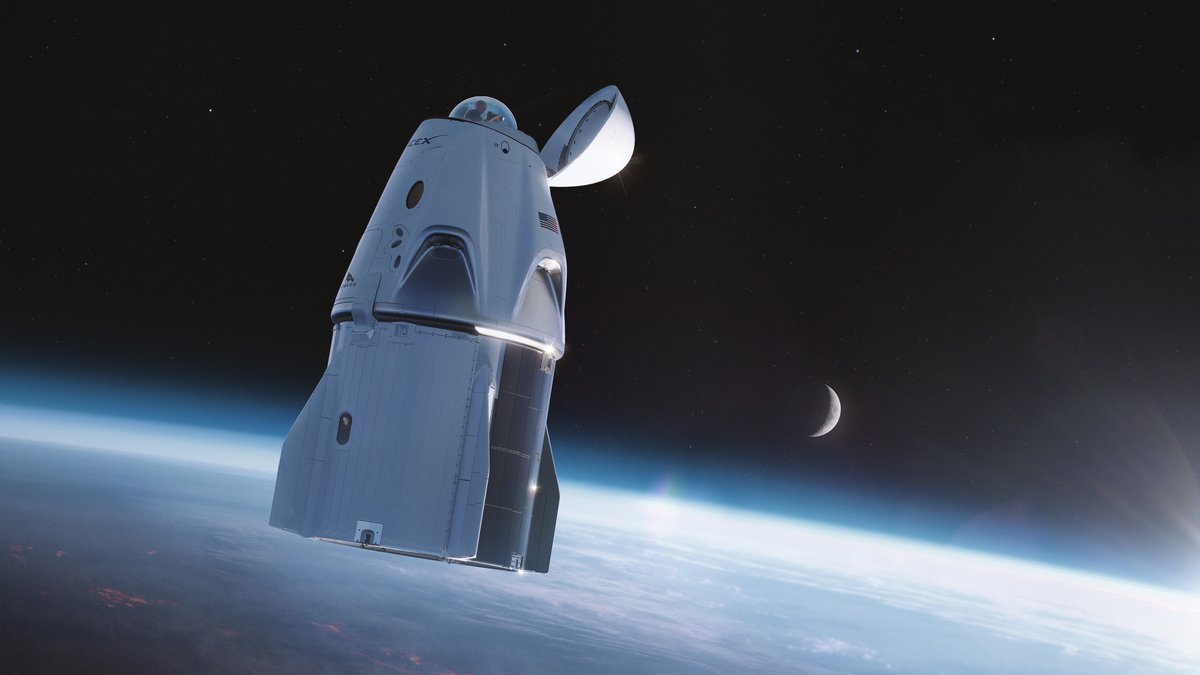 Image du module Crew Dragon d'Inspiration4, première orbite privée dans l'espace ©SpaceX