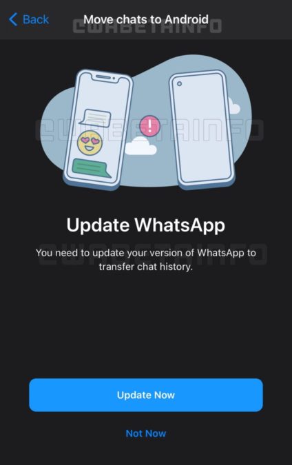 WhatsApp transfert iOS Android © © WABetaInfo