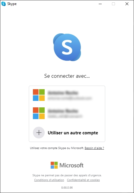 Skype compte © Capture d'écran