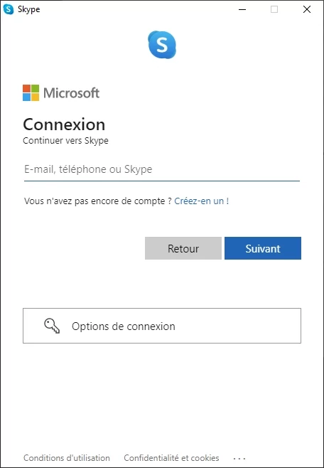 Skype compte © Capture d'écran