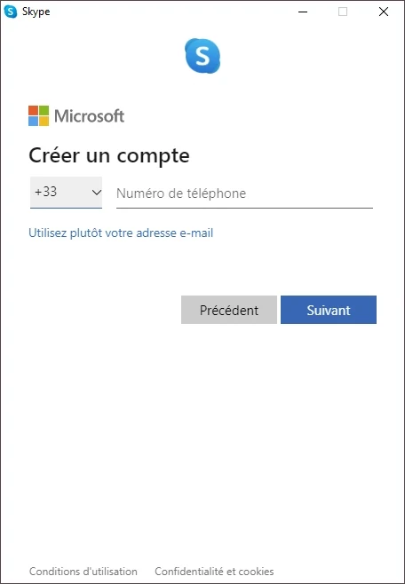 Skype compte © Capture d'écran