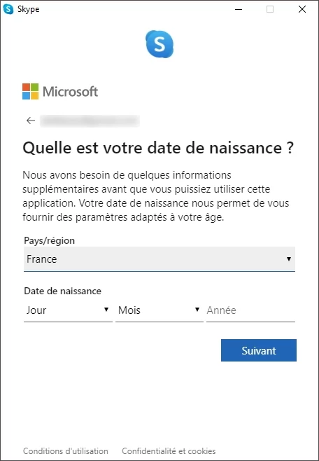 Skype compte © Capture d'écran