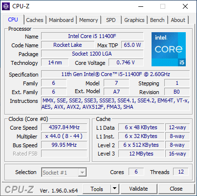 Intel Core i5-11400F © Nerces