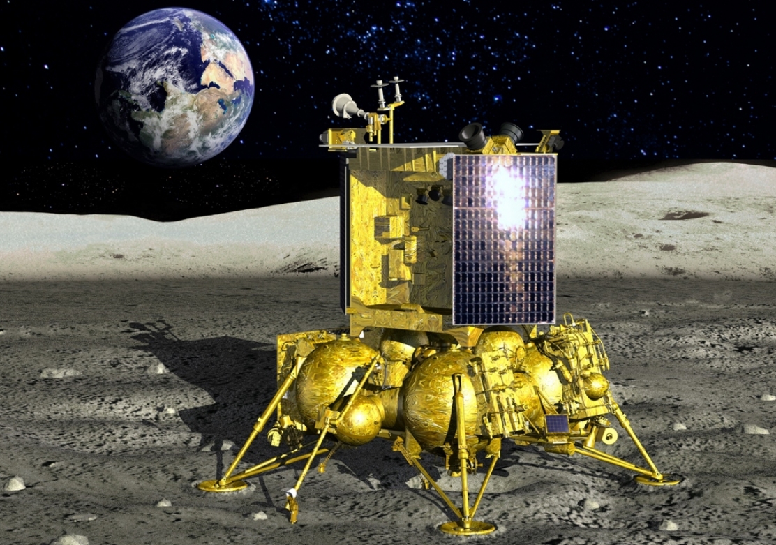 Vue d'artiste de Luna-Glob, précurseur de la mission Luna-25. Crédits: Roscosmos