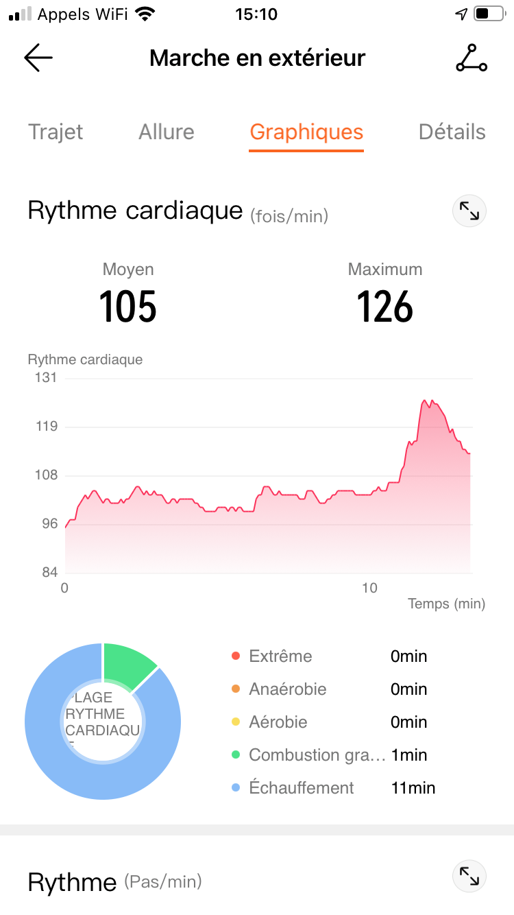 Huawei Band 6 - Relevé BPM © Johan Gautreau