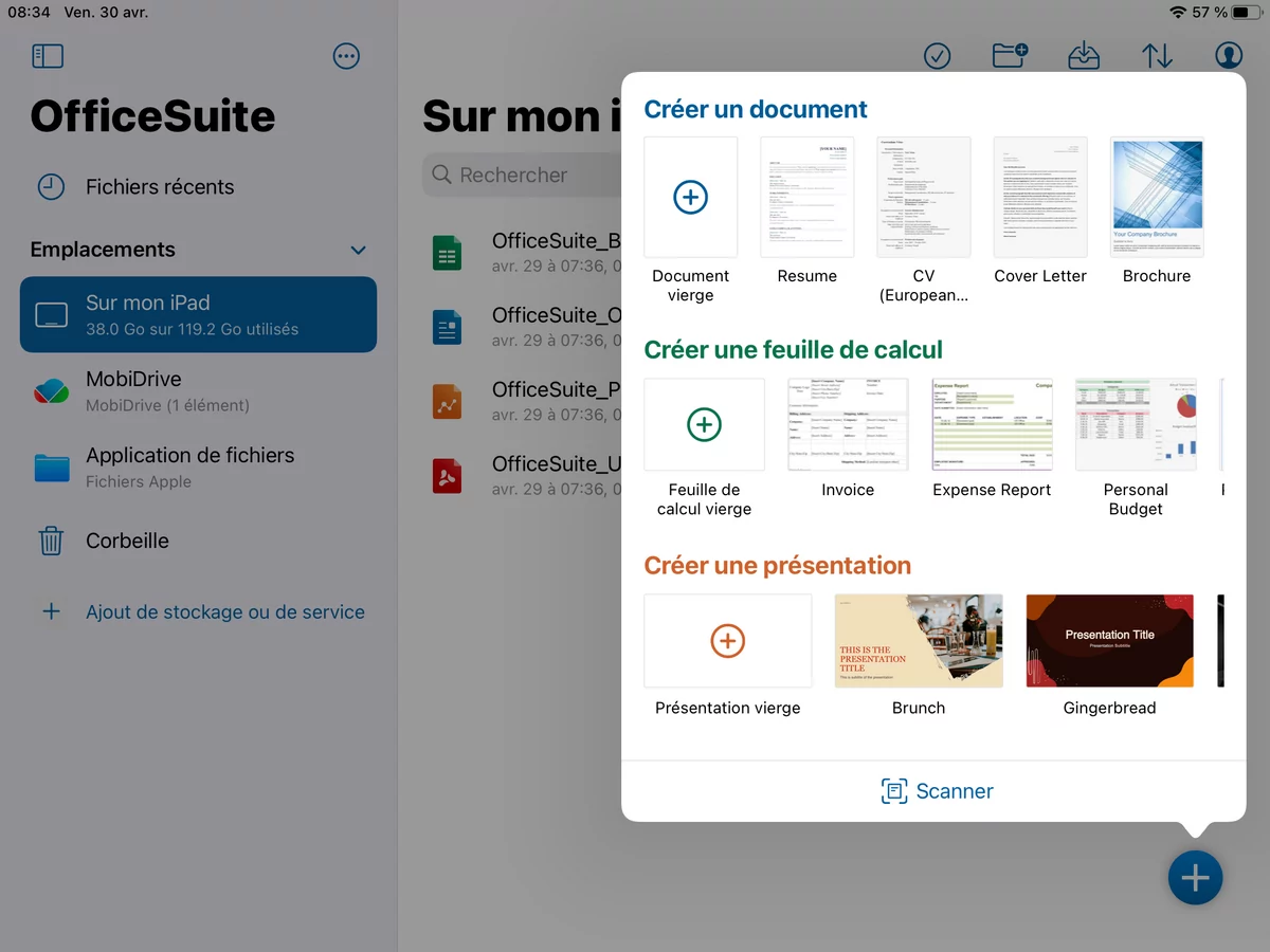 OfficeSuite iPad © Mathieu Grumiaux pour Clubic