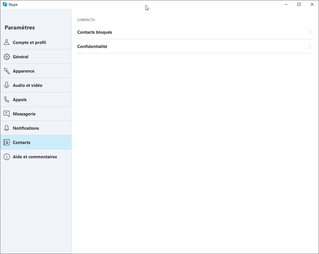 Skype compte © Capture d'écran
