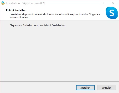 Skype installe © Capture d'écran