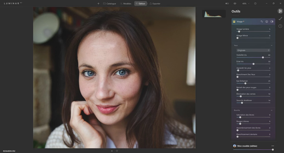 Luminar AI interface © Lola Gréco
