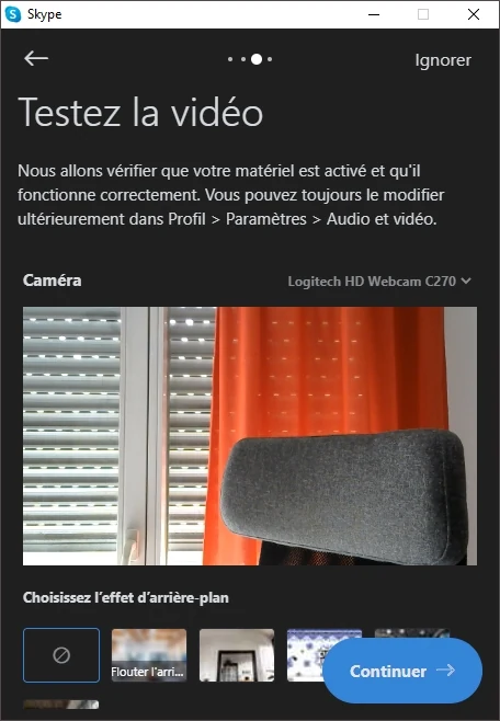 Skype config © Capture d'écran