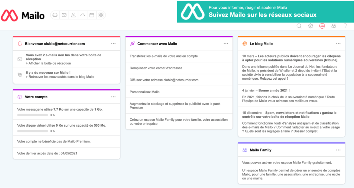 Consulter Mailo (ex-Netcourrier)