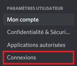 discord connexions comptes