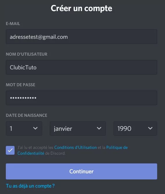 tuto discord créer compte 2