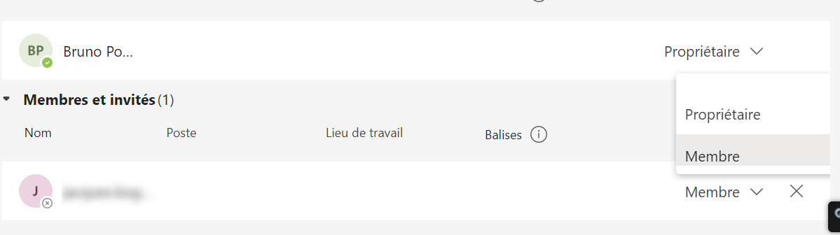 Microsoft Teams équipe créée
