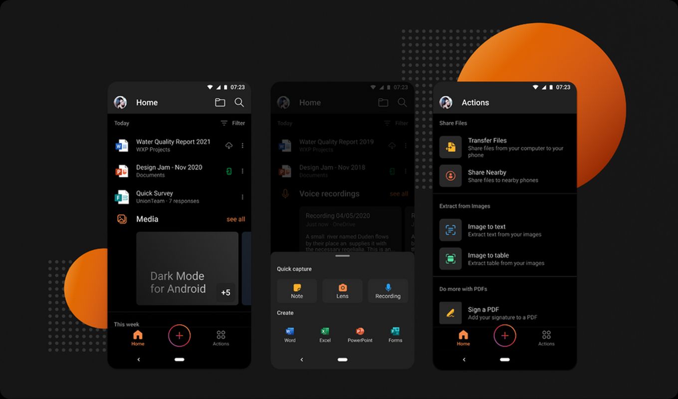 Microsoft Office pour Android dispose désormais du mode sombre