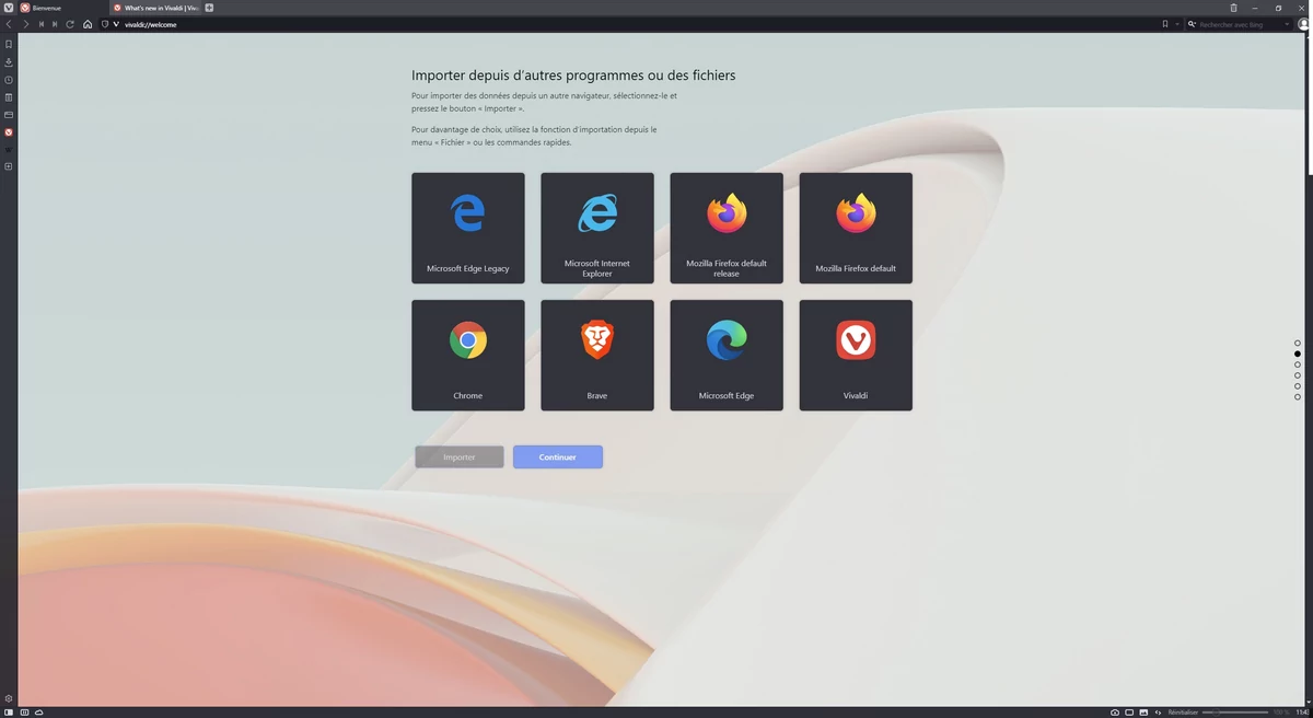 Vivaldi install © Capture d'écran