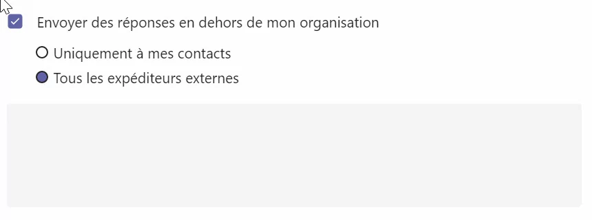 Microsoft Teams Message absence automatique