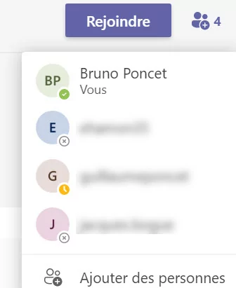 Microsoft Teams Ajout membre conversation