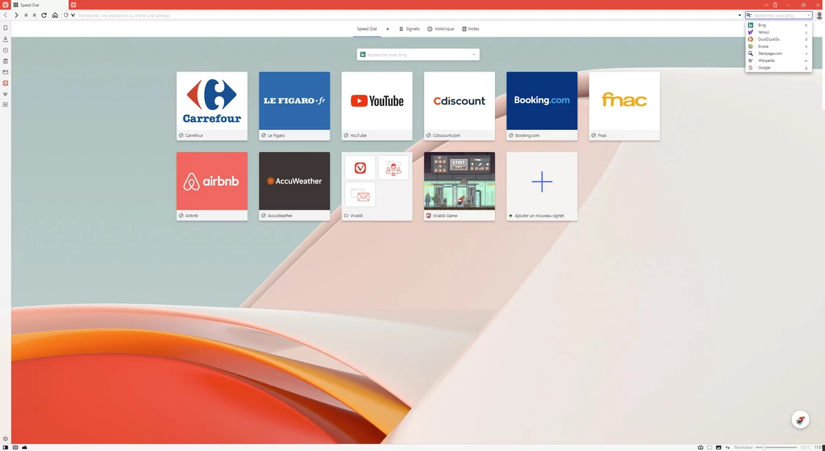 recherche Vivaldi © Capture d'écran